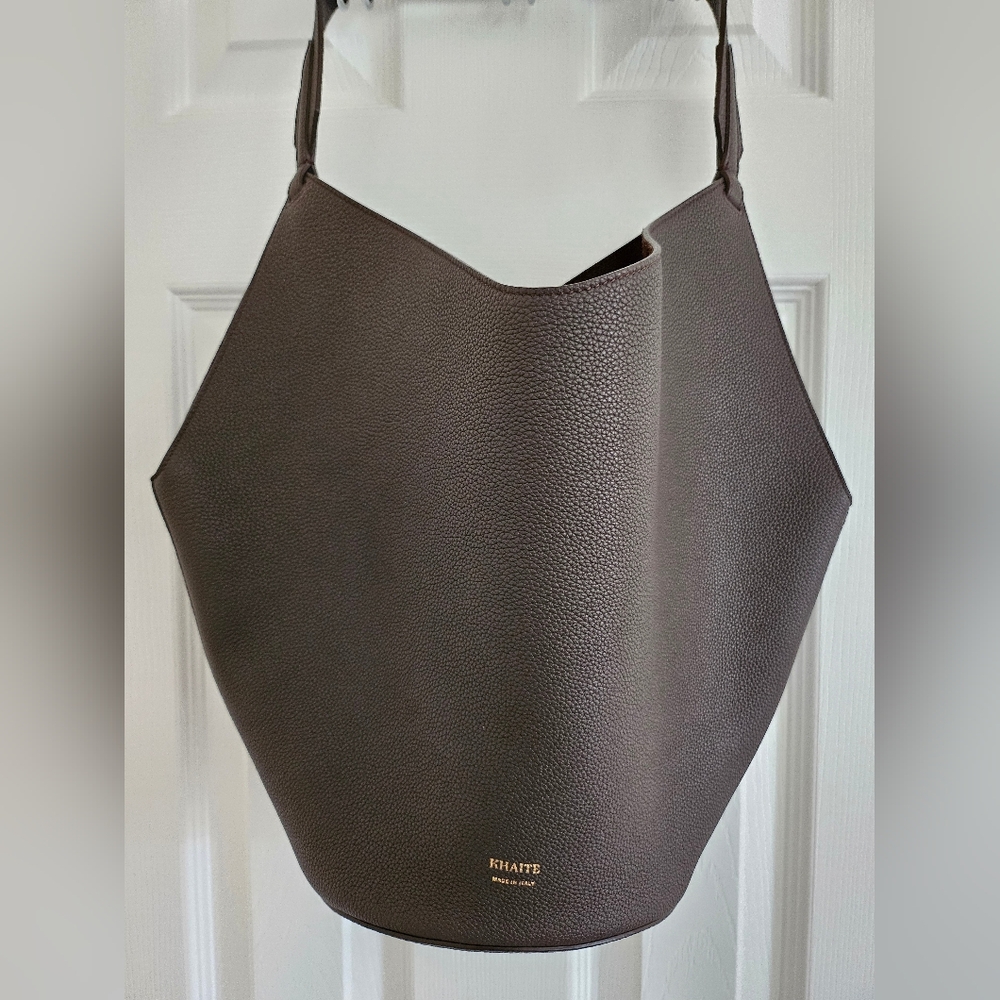 Khaite Small Lotus Bag Dark Brown Pebbled Leather Excellent Condition MSRP $2480 - Picture 13 of 16